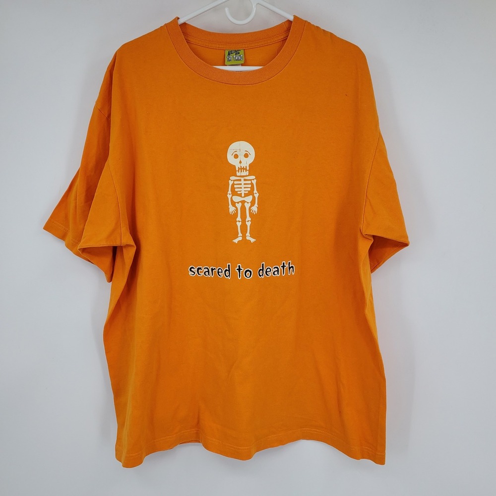 Vintage Halloween It's The Thing‎ Skeleton Y2K Spooky Fall Novelty T Shirt XL